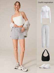 GLOWMODE FeatherFit™ T-Neck Racerback Tank Top Light Support Low Impact Yoga Studio