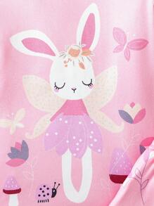 Set de 3 piezas de pijama para niña, con estampado de vida marina por todas partes, ajustado, cuello redondo, manga larga y pantalón largo, conjunto de prendas de dormir