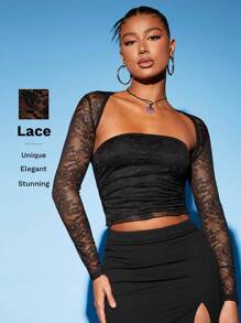 SHEIN BAE Femei Topuri Primăvară Topuri Ieșiri Topuri Cămăși Top negru Haine de primăvară Concert de vacanță de primăvară