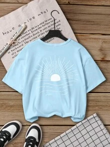 GraphicGems Young Girl Casual Minimalist Short Sleeve T-Shirt For Daily Wear