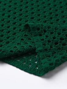 Manfinity EMRG 男士休闲镂空数字图案圆领短袖针织毛衣