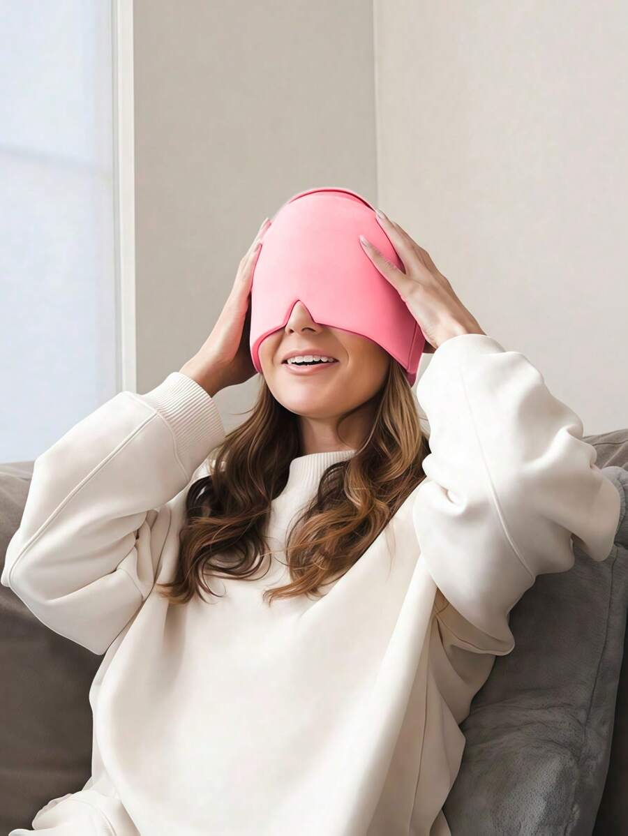 1Pc 17*22cm Cooling Gel Eye Mask - Breathable Soothing Eye Mask For Bedroom, Travel, Office, School, Birthday Gift, 5 Colors Available - Multicolor - View 1