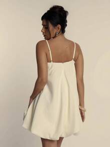 MUSERA Vestido mini elegante y lindo con tirantes de espagueti, volantes y busto drapeado para primavera y verano, ideal para vacaciones