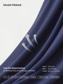 GLOWMODE 4.3" SoftSerene Modal Ribbed Button Front Active Romper Low Impact Daily Yoga Casual Removable Cups - Dark Blue - View 5