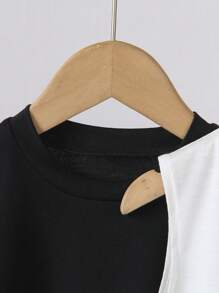 Young Boy Casual Solid Color 2 Pieces Set Round Neck Top, Soft & Comfortable Fabric, Suitable For Indoor And Outdoor, Simple And Fashionable Design For Summer - Multicolor - View 7