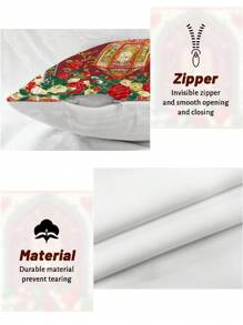 4pcs Ramadan Kareem Party Decoration Moon Lamp Lantern Lights Floral Pillow Covers Green Red Blue Beige Velvet Cosy Soft Pillowcases One Sided Printing For Living Room Bedroom Sofa Bed Decor Without Pillow Inserts