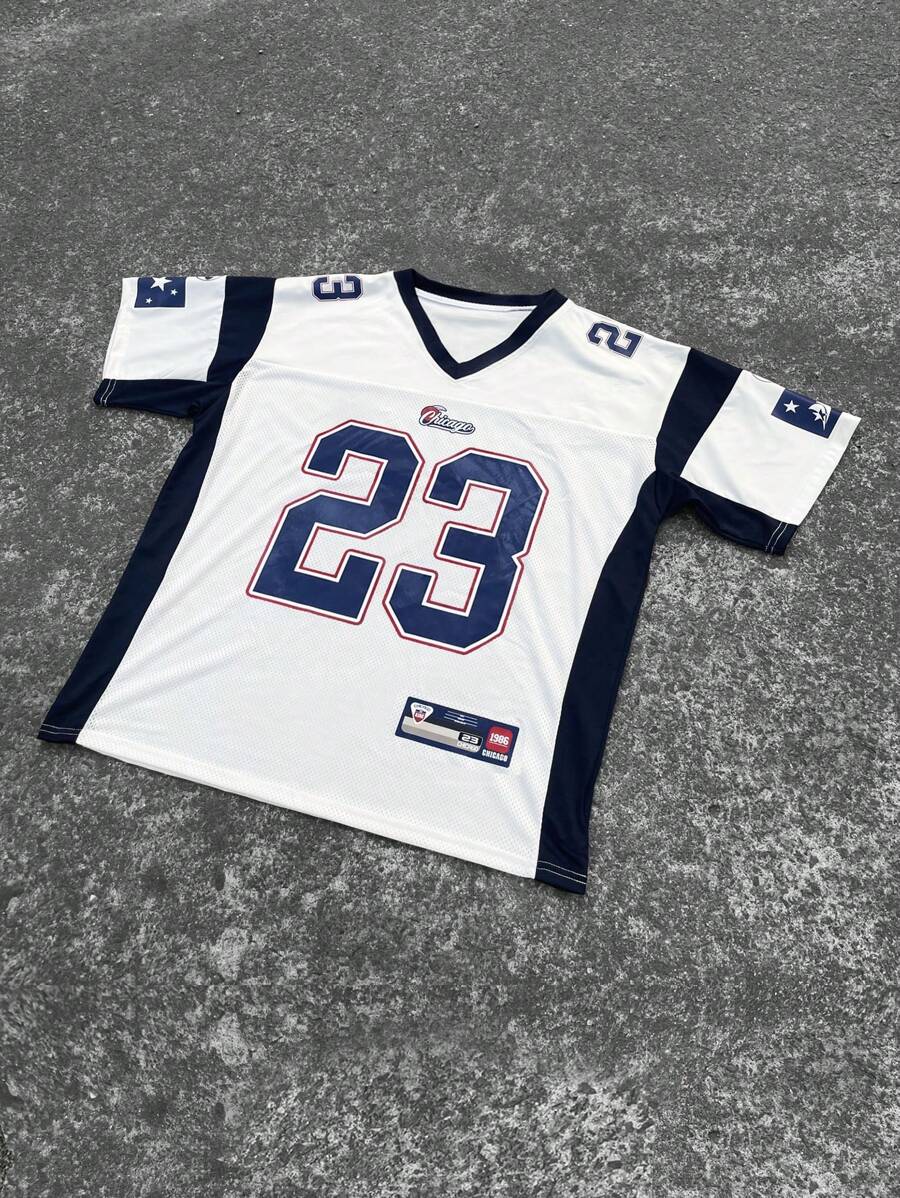 Manfinity EMRG Men's Solid Color Patchwork V-Neck Short Sleeve Numeric Print Casual Top,Men's Casual Summer Colorblock Numeric Print Round Neck Short Sleeve T-Shirt  23 Jersey