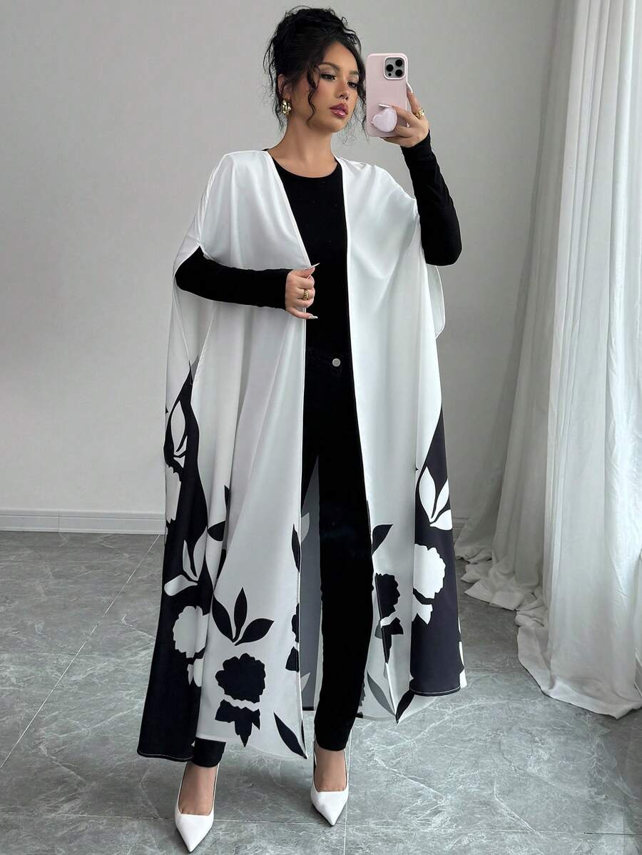 Selianne 女士花卉印花蝙蝠袖长夹克