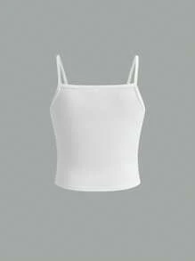 3 pièces/Set Adolescentes sweat-shirt à capuche Ample Décontracté avec Graphique Lettrage, Camisole Tricotée et Pantalon Cargo Vert Tricoté, Convient pour le Printemps, l'Automne et l'Hiver