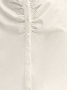 SHEIN Unity Puff Sleeves A-Shape Mini Dress 
Perfect For Casual Spring Summer Outings! - Beige - View 7