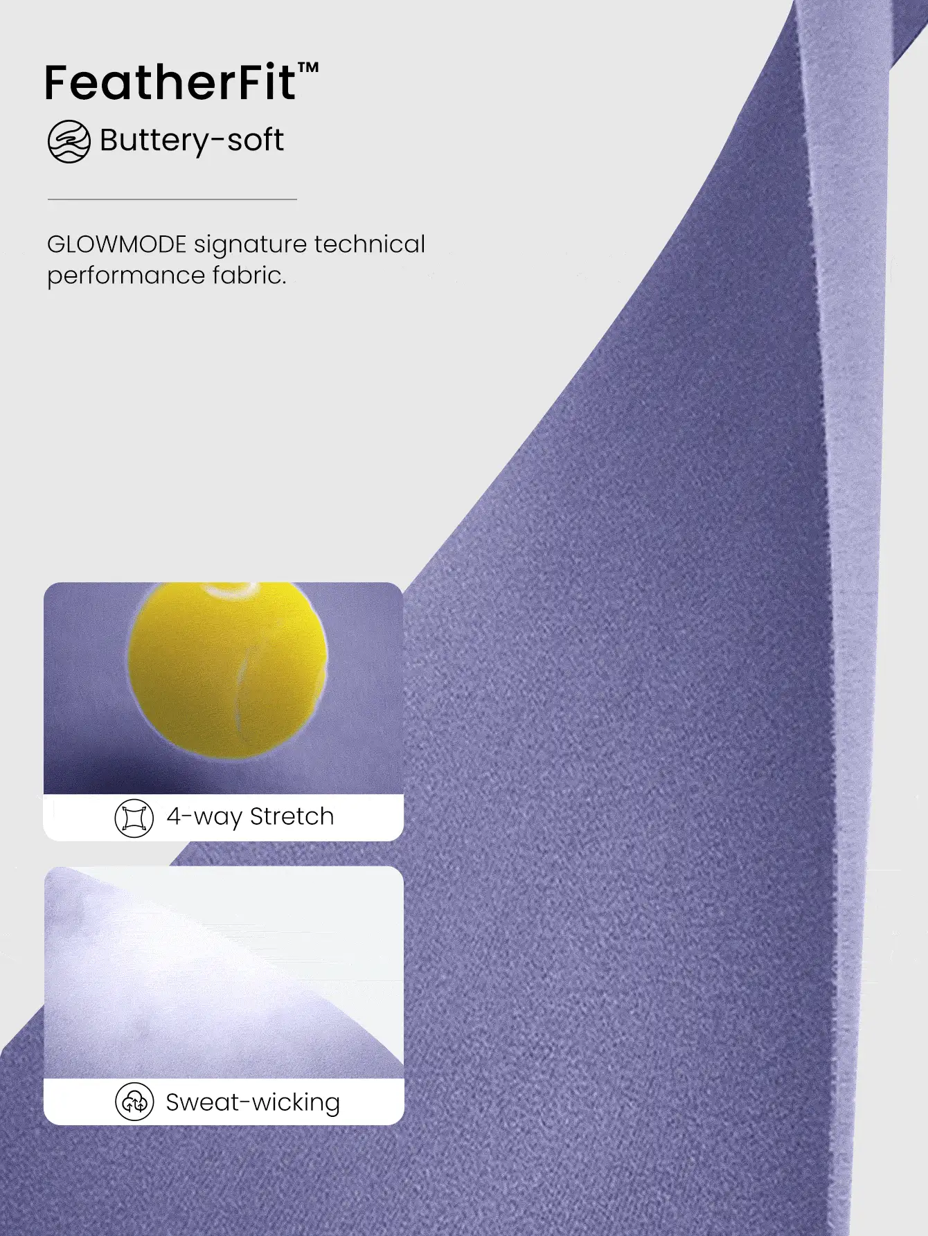 GLOWMODE FeatherFit™ T-Neck Racerback Tank Top Light Support Low Impact Yoga Studio - Purple - View 4