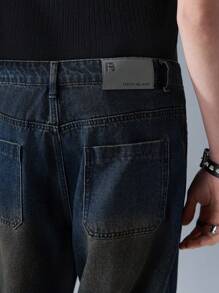 NEON BLANC Men's Casual Long Blue Woven Denim Pants - Dusty Blue - View 5