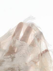 Rafferiza Elegant Vacation V-Neck Ruched Texture Splice Dress - Apricot - View 10