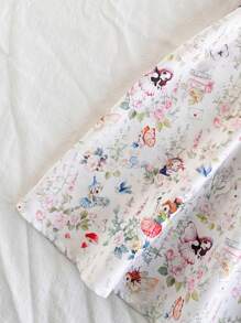 Vintaside Kids Young Girl Cute Rabbit Allover Print Puff Sleeve Dress - Multicolor - View 8