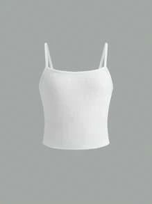 3 pièces/Set Adolescentes sweat-shirt à capuche Ample Décontracté avec Graphique Lettrage, Camisole Tricotée et Pantalon Cargo Vert Tricoté, Convient pour le Printemps, l'Automne et l'Hiver