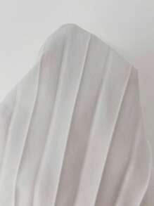 Chiquease 2-teiliges Damen Set: Einreihige Kragen Weste und plissierter Rock