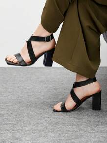 CUCCOO BIZCHIC Women's Fashion Versatile Simple High Heel Sandals Spring Shoes Spring Break Easter - Black - View 10