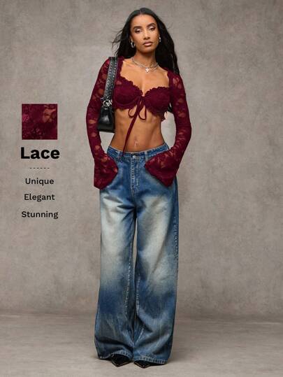 SHEIN BAE Blusa de verano para mujer blanca de manga larga, con tirantes finos, corte en el pecho y con volantes, ideal para conciertos, citas, graduaciones y salidas de verano