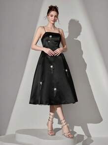 Poshira Women Elegant Gown, Wedding Guest Dress, Simple Fashion For Parties, Casual Daily Wear Music Festival Spring/Summer, Party Dress, Prom Dress - Black - View 6