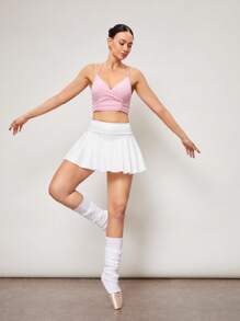 Activina 女士纯色细肩带简约贴身休闲运动文胸 - 淺粉色 - 查看 4