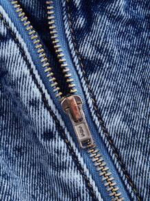 SHEIN MOD 女士牛仔背带裤和连身裤可调节肩带修身连体衣，蓝色