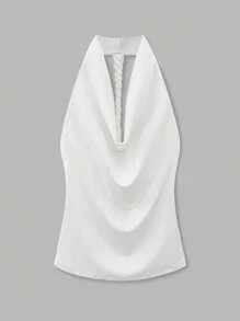 Maija Blusa elegante y sexy de punto de cable con espalda abierta para mujer, apropiada para primavera/verano, casual, romántica, para ciudad y vacaciones, adecuada para Pascua, reuniones y bodas