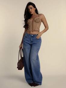 MUSERA Shirt Dress Cinched Waist Fitted Side Ruching Spring Summer Dress Western   Cowgirl   Boho   Hippie   Bohemian   Festival   Summer   Vacation - Khaki - View 4