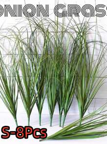 SHEIN 8/16 件人造植物，人造灌木小麦草绿植，人造绿植茎假户外植物用于家居装饰，假高草人造草植物用于室内外装饰，情人节，礼物 - 彩色 - 查看 6