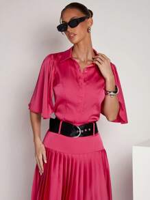 COSMINA 女士优雅办公室装粉色衬衫，春夏