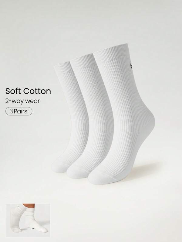 GLOWMODE GLOWMODE 3 Pairs Just Relax Ribbed Tube Socks Gym