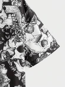 Manfinity VCAY Plus Size Men Street Wear Loose Short Sleeve Woven Shirt - Multicolor - View 4