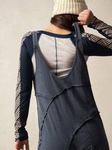 VARSITIE Mono casual de unicolor y simple para uso diario - Gris Oscuro - Ver 7