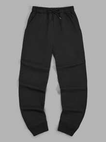 RueChic Men 3pcs Pack Solid Basic Regular T-Shirt & Short & Pants Set - Black and White - View 6