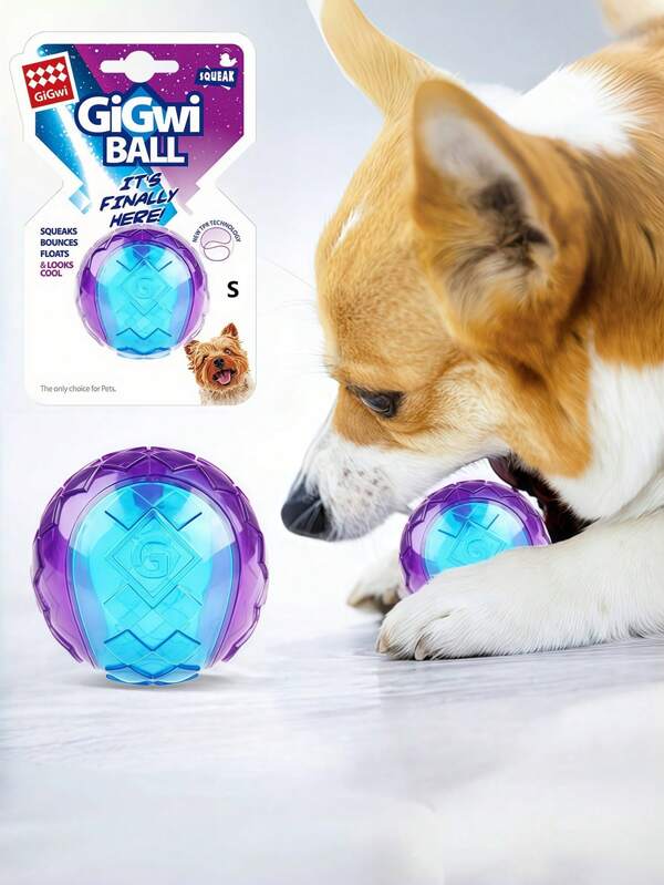 1 Pieza Pelota de goma irrompible para perros - Con chirrido emocionante, perfecta para aventuras al aire libre - Adecuada para cachorros de razas pequeñas y grandes