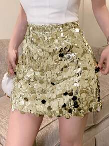 DAZY Women's Sparkling Back To School Skirt - Olive Green - View 1