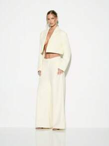 KIZN Wide Leg Pleated Trouser High Waist Professional Office Wear Business Formal Palazzo Pants Elegant Spring Summer Collection Tailored Fit