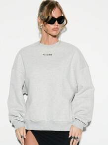 KIZN Sudadera esencial de cuello redondo - Gris - Ver 3