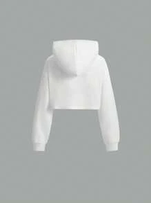 3 pièces/Set Adolescentes sweat-shirt à capuche Ample Décontracté avec Graphique Lettrage, Camisole Tricotée et Pantalon Cargo Vert Tricoté, Convient pour le Printemps, l'Automne et l'Hiver