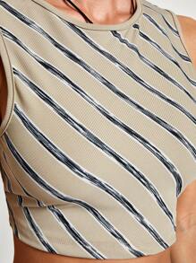 COSMINA Set de 2 piezas con top de tirantes de rayas y pantalones para mujeres, mismo modelo que el de las influencers