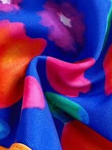 SHEIN Swim Ensembles de bikini pour femmes avec impression aléatoire, à liens au cou et au dos, et liens sur les côtés. Maillots de bain pour vacances à la plage