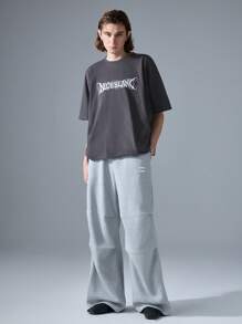 NEON BLANC 男士街头风格针织圆领短袖 T 恤 - 深灰色 - 查看 6