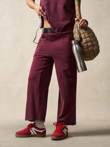 VARSITIE Damen unifarbene lockere Sportshosen, minimalistisch und modisch für den Alltag