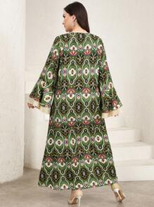 Lacomfia Vestido informal de estilo árabe para mujer talla grande, minimalista y elegante para uso diario