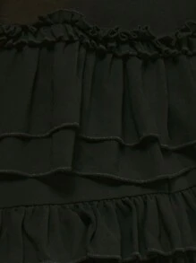 MUSERA 雪纺荷叶边迷你裙，西部风情，适合伊比沙岛假日音乐节、锐舞派对、波西米亚风、纳什维尔等风格，秋冬季穿着。