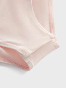 SHEIN Young Girls 2pcs Set Including Spaghetti Strap Bow Decor Ballet Dance Leotard Jumpsuit, Spring/Summer - Dusty Pink - View 3