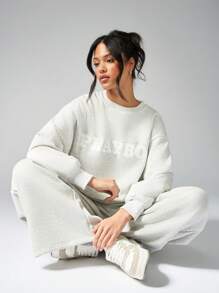 Missguided x Playboy Felpa con stampa grafica di marca - Grigio Chiaro - Visualizzare 5