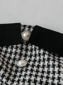 Flirla Bộ đồ mùa hè 2 món áo crop top gợi cảm và chân váy mini bồng bềnh cỡ lớn cho nữ, thời trang ngọt ngào và thanh lịch, phù hợp với phong cách Y2K mùa xuân/thu - màu đen - Xem 3