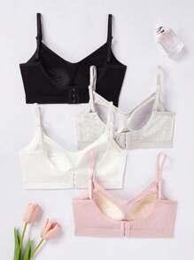 4pcs/Pack Teenage Girls Non-Wired Strap Camisole Tank Top, Supportive Seamless Crop Vest Innerwear