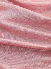 SHEIN MOD Blusa con cuello de volantes elegante y romántica, color dorado - Adecuada para fiestas y galas, vestidos de fiesta para mujeres, top tipo camiseta