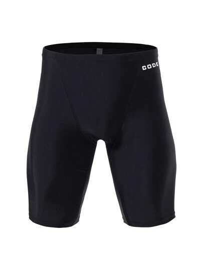 Manfinity KASUA CODE Black Compression Shorts For Men: Long Leg Swimwear For Optimal Support And Comfort
